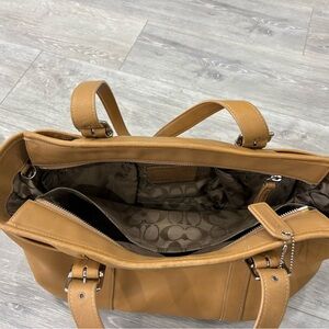 Coach Tan Leather Diaper & Tote Bag